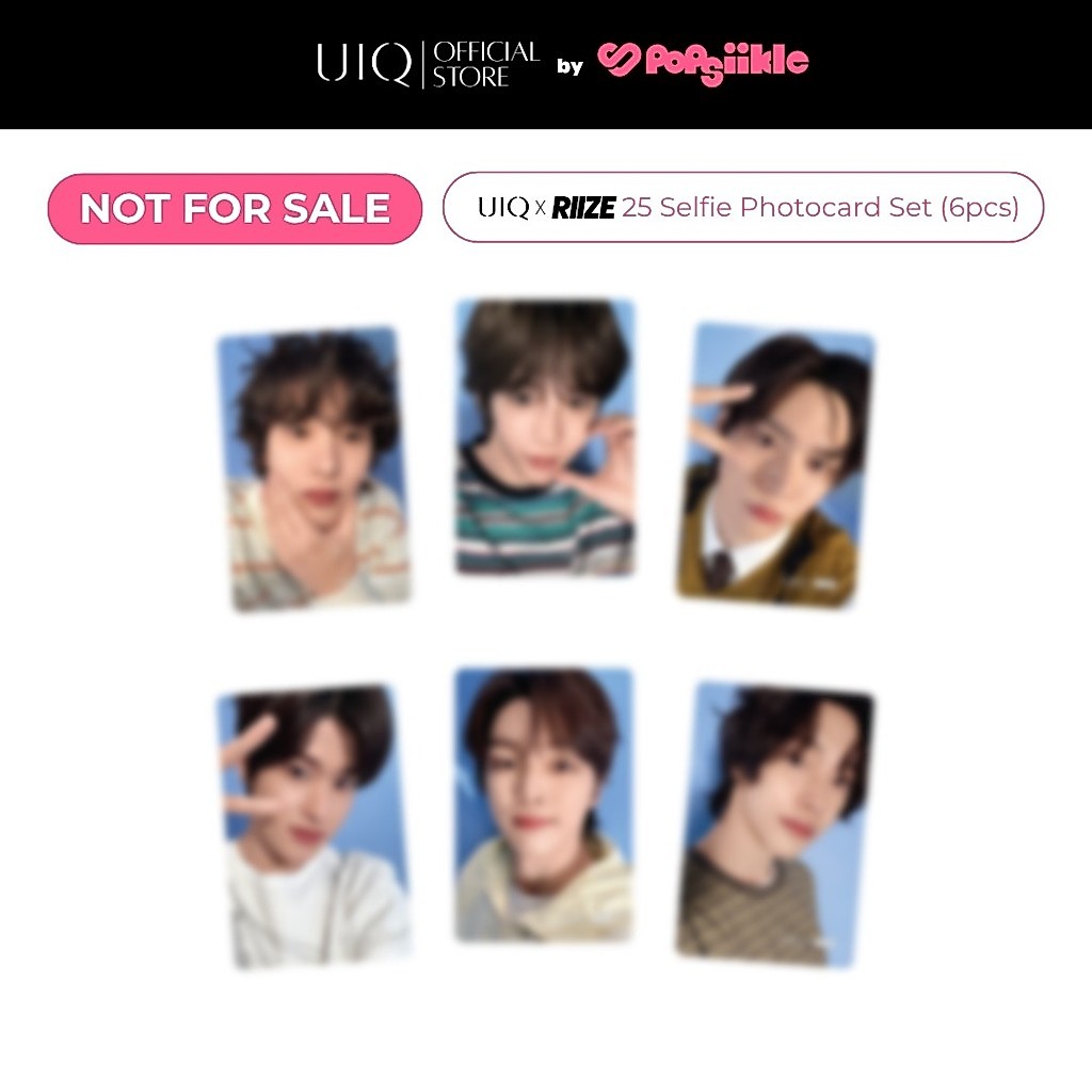 UIQ x RIIZE 25 Selfie Photocard Set (6pcs) โฟโต้การ์ดเซลฟี่ RIIZE 25 ของสะสม ของขวัญแฟนคลับ