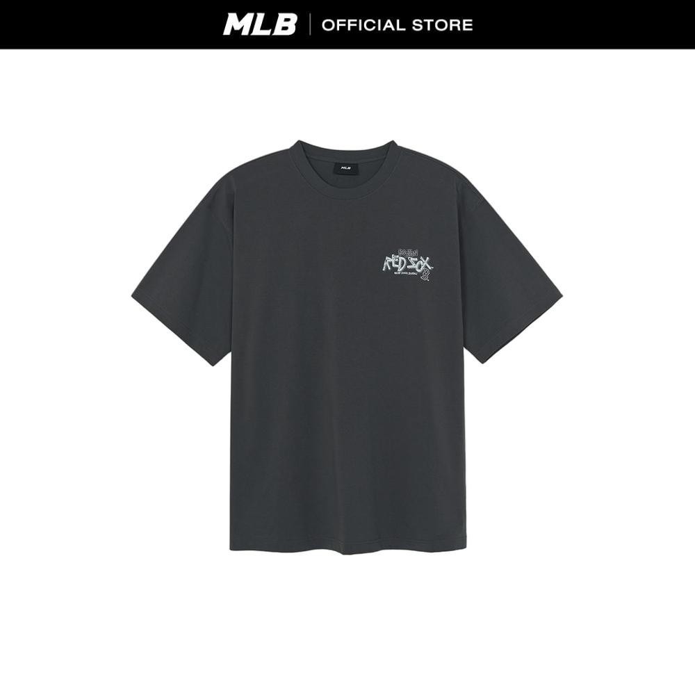 MLB เสื้อยืด ยูนิเซ็กส์ Basic Street Logo Mega Over Fit T-Shirts รุ่น 3ATSB1154 43CGS สีเทาชาร์โคล
