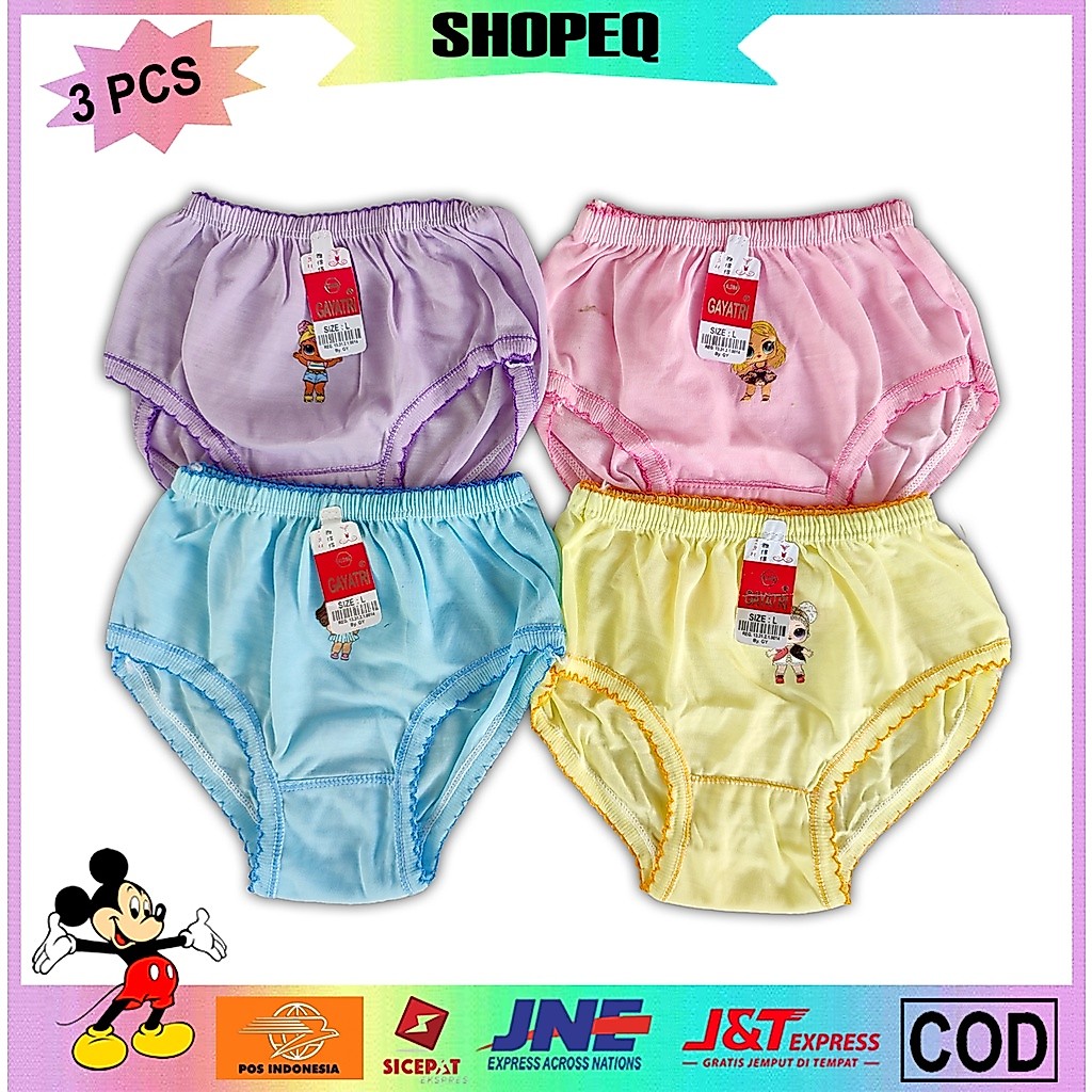 3 ชิ้น TODDLER GIRLS UNDERWEAR TODDLER PANTS PAUD NEWBORN BABY GIRLS CD