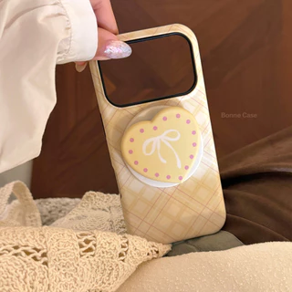 วงเล็บแม่เหล็กสไตล์เกาหลี แอปเปิล ไอโฟน17น เคสโทรศัพท์เหมาะสําหรับ 16 โบว์ลายสก๊อต 15 เคลือบ 14 กันกระแทก