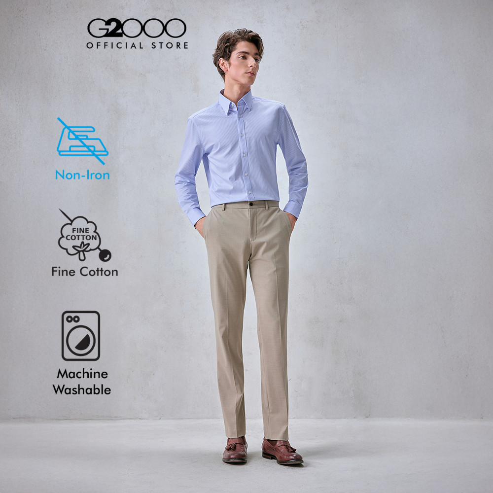 G2000 เสื้อเชิ้ตแขนยาวแบบทางการสำหรับผู้ชาย Smart Fit รุ่น 5612182263 สีฟ้า