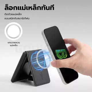 GOOJODOQ 2-in-1 Card Wallet Magnetic Bracket หนังทนต่อการสึกหรอสามช่องใส่การ์ด