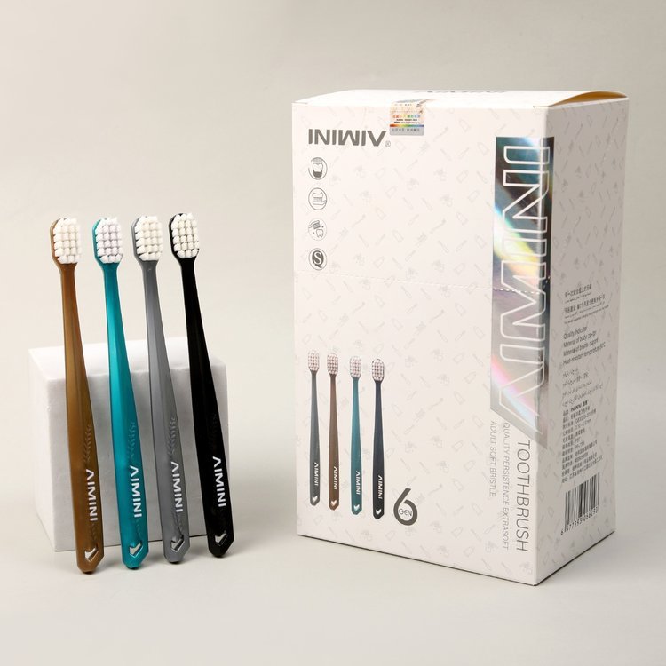 INIWIV INIWIV หรูหรา Feather แปรงสีฟันนุ่ม Sixth Generation Hole หัวกว้าง Gum Protection ทําความสะอาดขนแปรงนุ่ม Family Pack