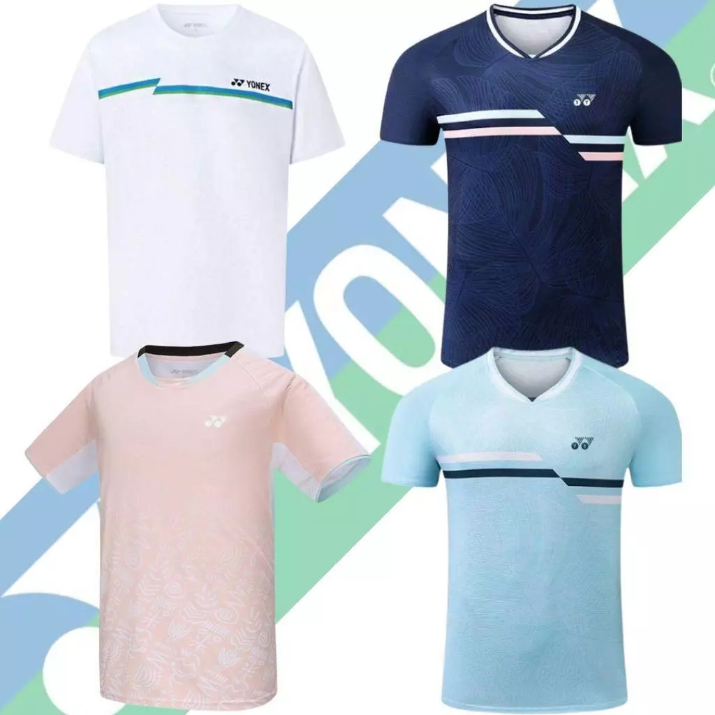 ผ้าดี เสื้อแบดมินตัน ผ้าแห้งไวระบายอากาศดี สามารถสกรีนเสื้อเพิ่มได้เสื้อแบดYYดีงาม ส่งไวจากไทยไม่พอใจยินดีคืนเงิน