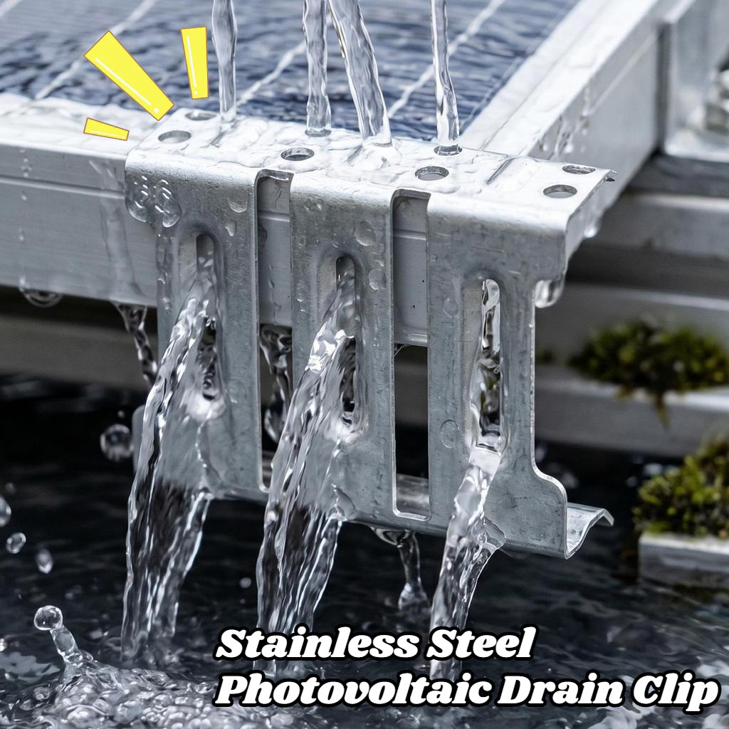 คลิปท่อระบายน้ําพลังงานแสงอาทิตย์กลางแจ้ง UV-Stable - ตัวกรองเศษแผง PV Water Channel Clamp - Residen