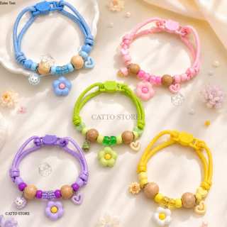 ปลอกคอแมว Handmade จี้ดอกไม้ ลูกปัด น่ารัก สีพาสเทล สวมใส่สบาย ของใช้แมว สร้อยคอแมว เครื่องประดับ EB