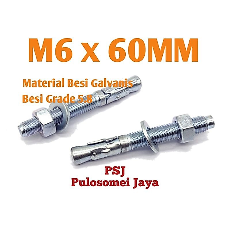 Trubolt M6 x 60 Anchor / สมอลิ่ม M6 x 60 สังกะสี