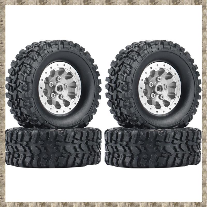 [uhktyltui123.th] 4 ชิ้นโลหะ Beadlock ล้อดุมล้อและยางยางสําหรับ C14 C24 B14 B24 B36 MN D90 MN99S RC 