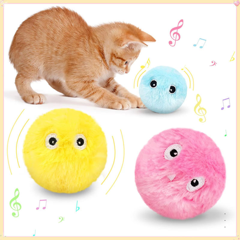 Cat Ball ของเล่นตุ๊กตา Chirping Sounds ลูกบอลแมว Kicker Bouncy Ball แมวของเล่นแบบโต้ตอบ Mainan Kucing Bola