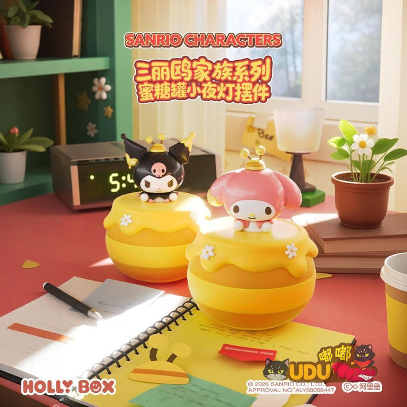 [ของแท้] Sanrio Series Bee Jar Night Light ตกแต่ง Creative Honey Jar helle kotty Night Light เดสก์ท็