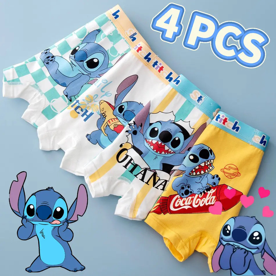 Cartoon stitched boxer briefs for boys aged 3-14, children's boxer shorts, breathable and comfortable, suitable for todd