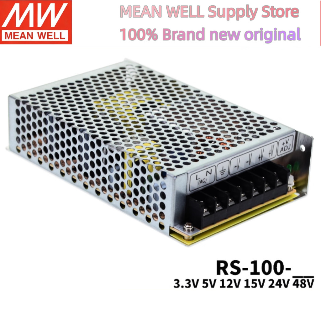 RS-100 100W เอาต์พุตเดี่ยว Switching Power Supply RS-100-3.3 RS-100-5 RS-100-12 RS-100-15 RS-100-24 