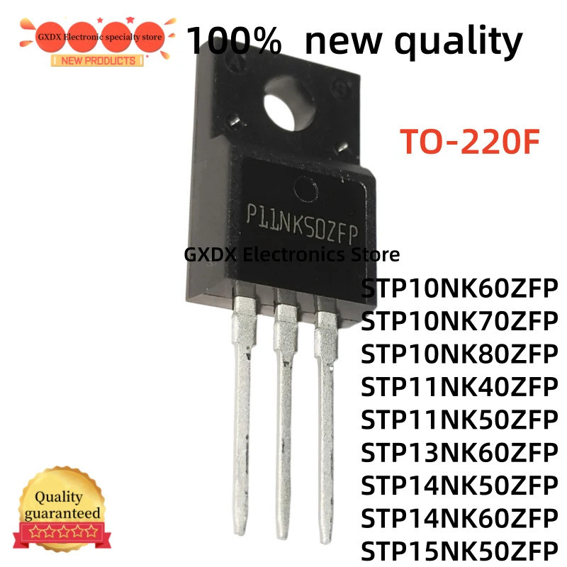 5PCS P11NK50ZFP P13NK60ZFP P14NK50ZFP P14NK60ZFP P15NK50ZFP P10NK70ZFP P10NK60ZFP P10NK80ZFP ทรานซิส