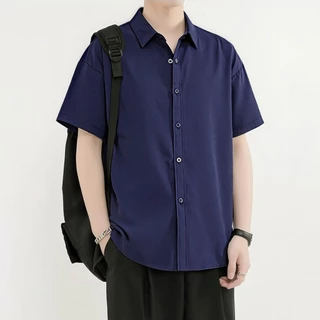 เสื้อเชิ้ตแขนสั้นของผู้ชายสไตล์เกาหลีเสื้อเชิ้ตฮาวายผู้ชาย และรูปร่างแบบร่างกายM - 5XL