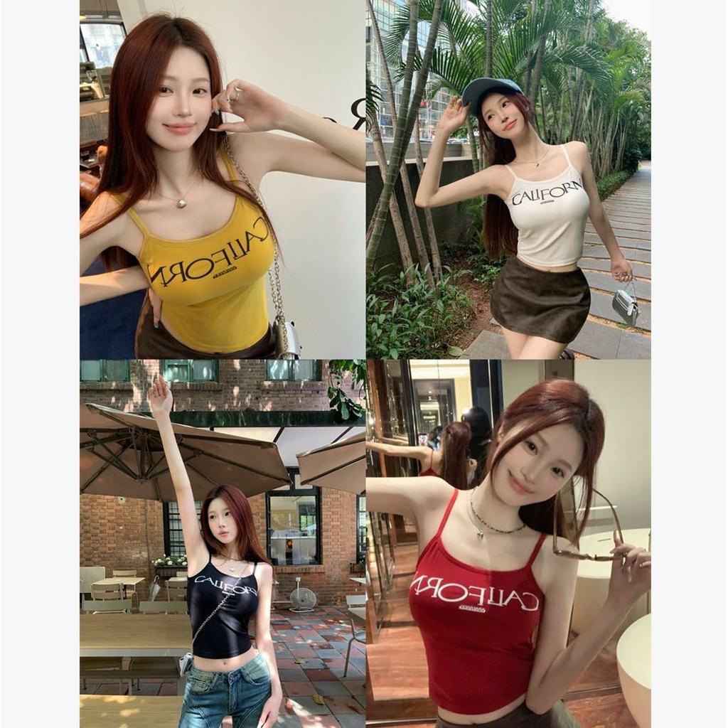YY132 เสื้อสายเดี่ยว สดใส เกาหลี สุดน่ารัก เหมาะกับสาวน่ารักใสๆ สุดฮิต พร้อมส่ง ราคาถูก