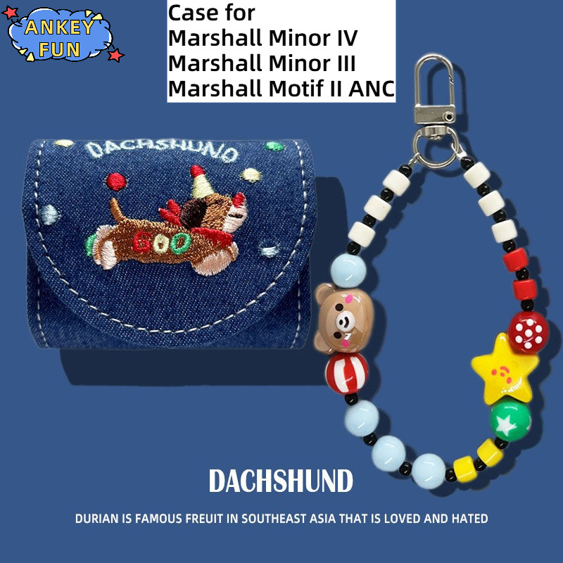 Compatible with Marshall Minor IV , Marshall Motif II ANC Cartoon Case Cat Cute Leather Soft Shell Storage Bag Suitable for Marshall Minor III Shockproof Shell