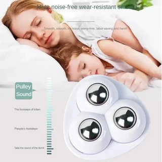 ใหม่ 4PCS Self-Adhesive 3-Ball ล้อ Mini Swivel Rollers สําหรับเฟอร์นิเจอร์กล่องเก็บถังขยะ Smooth Gliding Sticky ฐาน