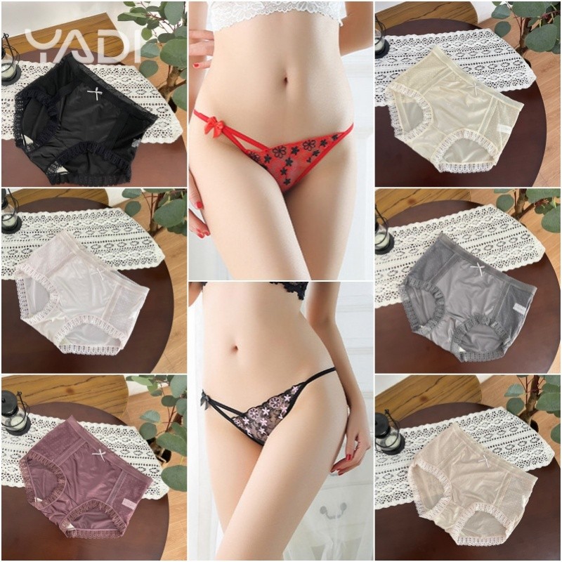 【YADI】 จีสตริงซีทรู ไร้ขอบ ปักลาย เซ็กซี่ ใส่สบาย พร้อมส่งจากไทย R20 underwear😍✨