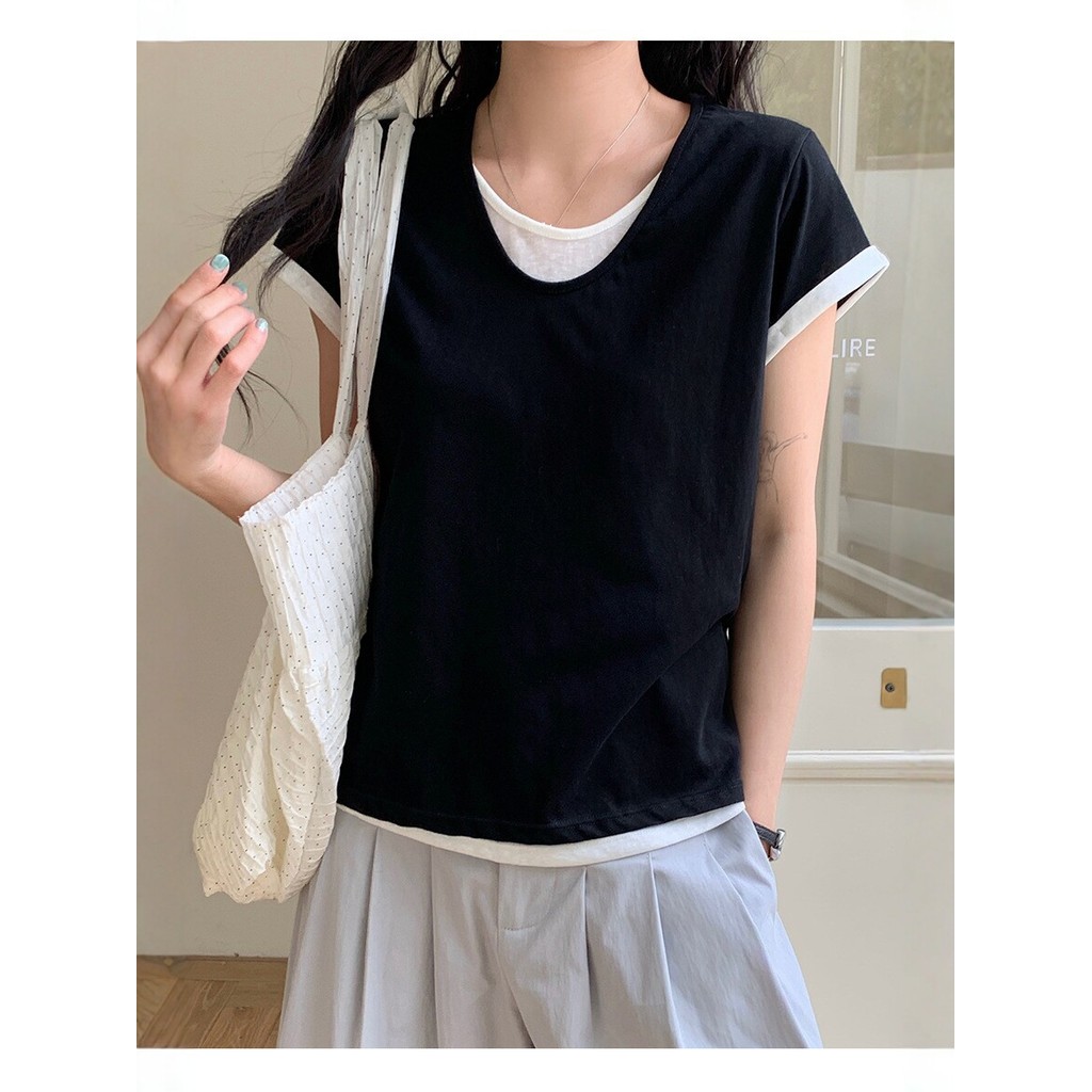 Tencel Snowflake Ladies เสื้อยืดด้านหน้าไหล่ Slimmer ดูหลวม