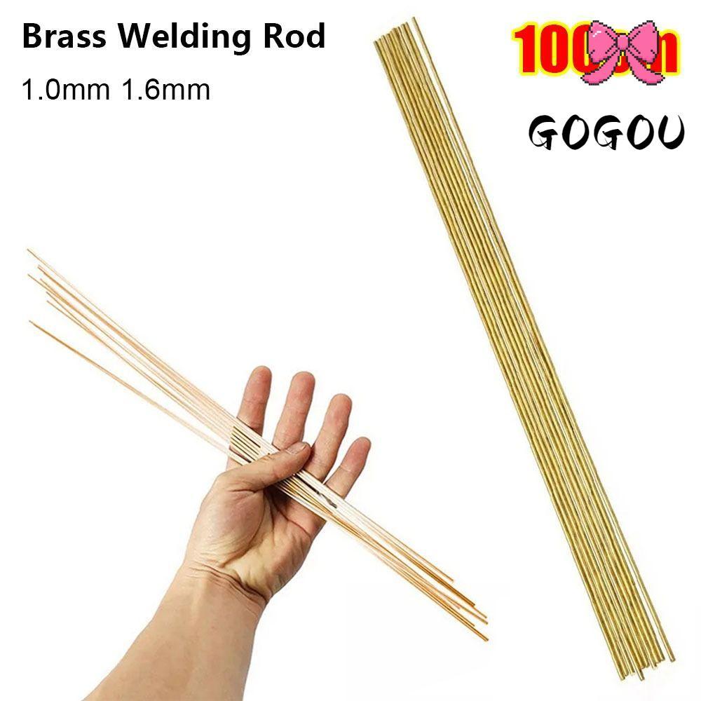 GOGOU 1 ชิ้นลวดทองเหลือง, อุณหภูมิต่ํา 1.0 มิลลิเมตร 1.6 มิลลิเมตรแท่งทองเหลือง, 100 เซนติเมตรเชื่อม Rod สําหรับซ่อมเชื่อม Brazing การประสาน