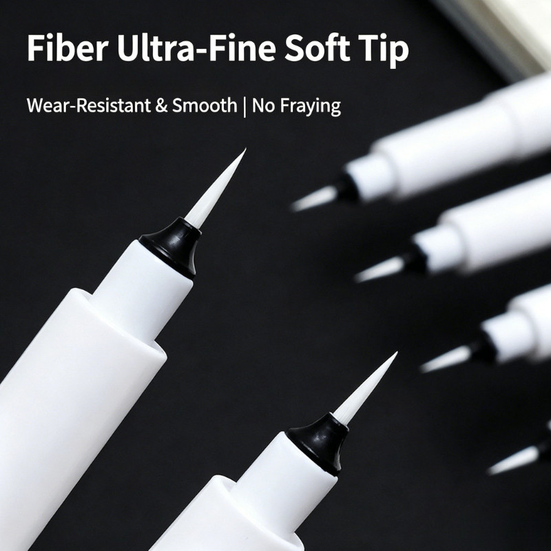Ultra-Fine Soft Tip Highlighter Liner ปากกาจังหวะขอบ Sketch ภาพวาดสีน้ํามือวาด Brightening White ปากกา