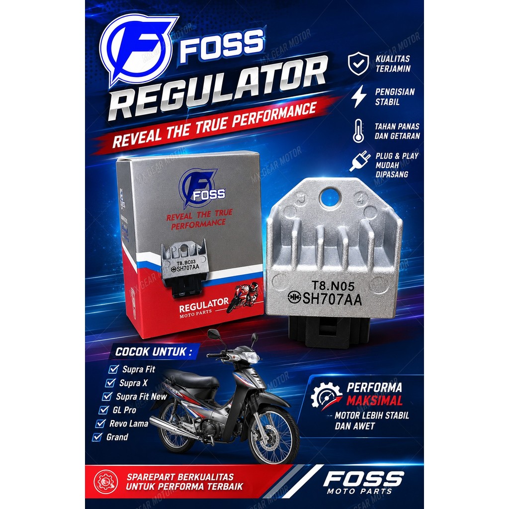 Honda GL Pro Grand Legenda Supra X Fit ใหม่ FOSS Regulator Rectifier Astrea อะไหล่มอเตอร์ไซค์