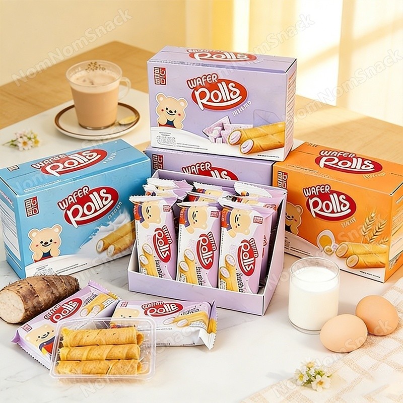 12กล่อง 144ชิ้น เวเฟอร์โรล ราคาขายส่ง ไส้เนียนละเอียด กรอบอร่อย อาหารว่างเด็ก นักเรียน ทานง่าย 🔥