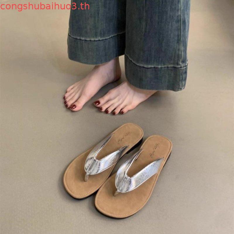 Super Hot Fashion Korean Version Flip-Flops 2024 New miu Flip-Flops~Summer Outer Wear Beach Sandals 