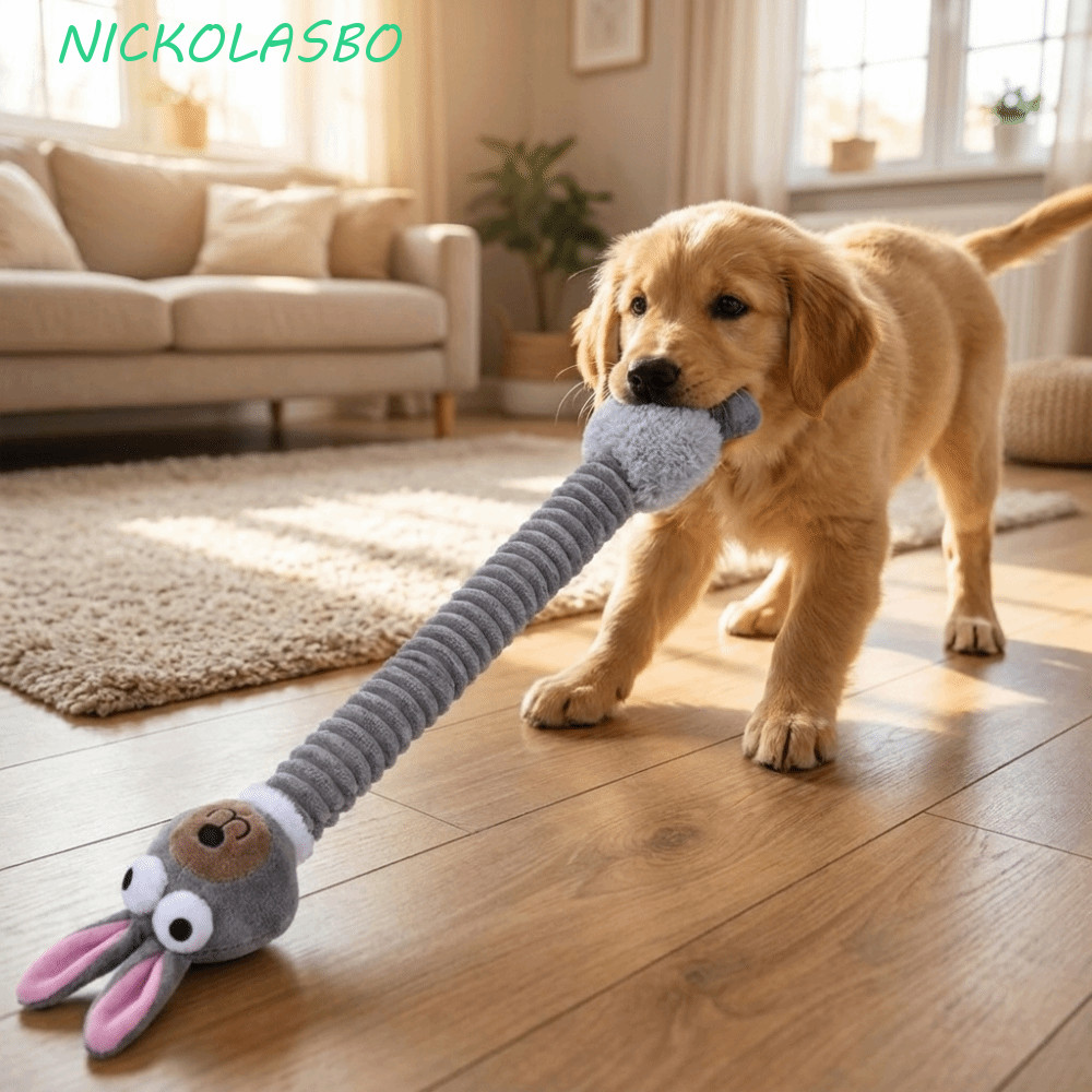 CORAZOKIS ของเล่นคอยาว Soft Plush รูปการ์ตูน Squeaky กัดทน Built-in เสียงสัตว์ตลก ของเล่นกัดสุนัข สําหรับสุนัขขนาดกลางและใหญ่