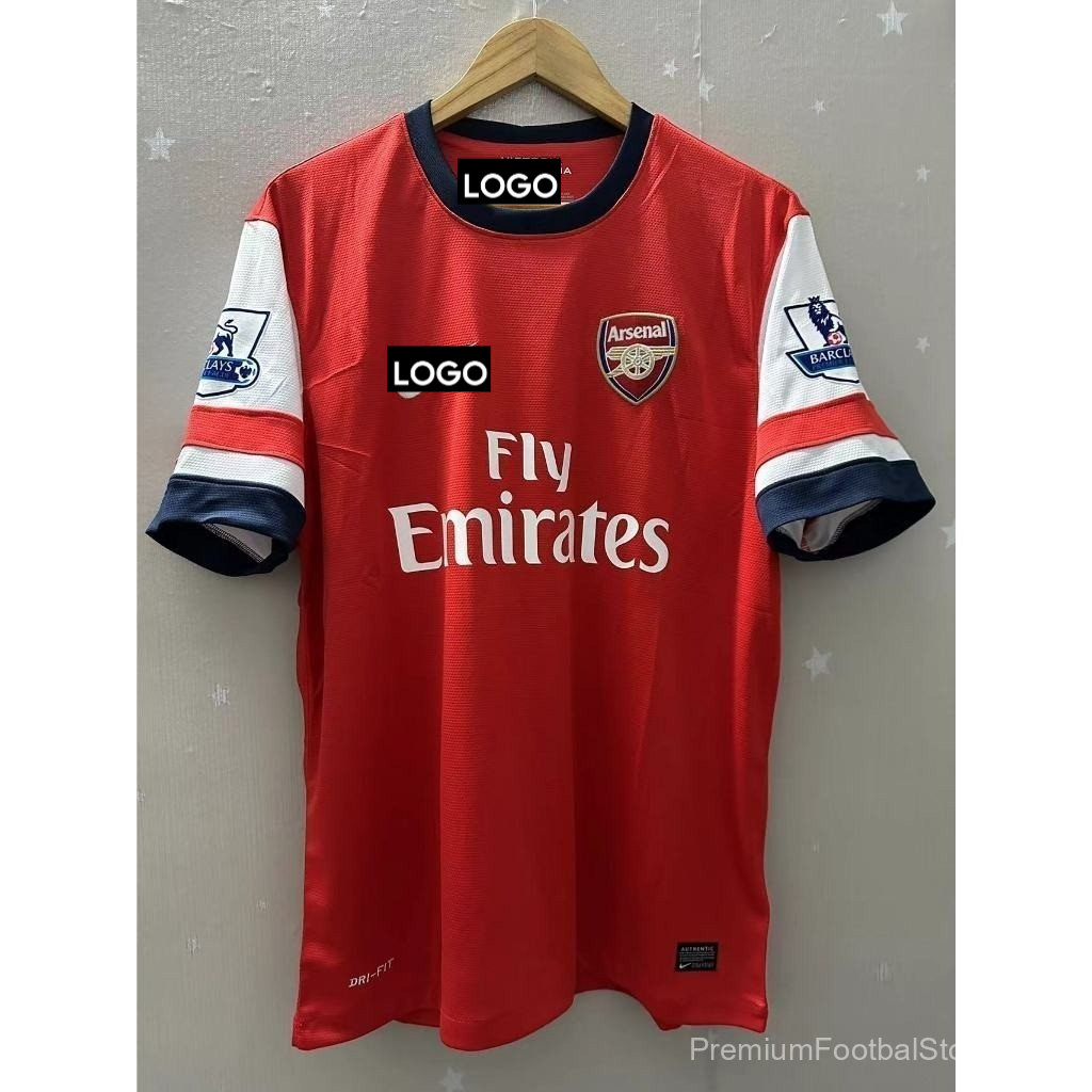 S-XXL คุณภาพที่เหนือกว่า 12-13-14 Arsenal Home WILSHERE GIROUD OZIL PODOLSKI Custom Retro เสื้อฟุตบอ