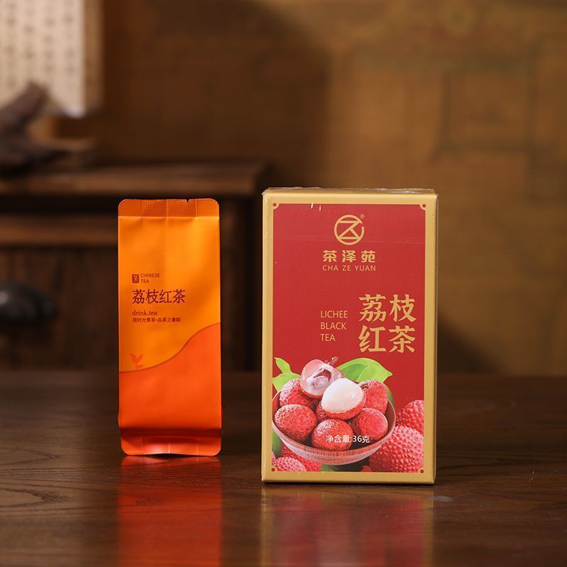 Guangdong Lychee Black Tea Inde Black Tea Charcoal Roasted Fruity Lychee Flavour Tea Gift Box Sweet 