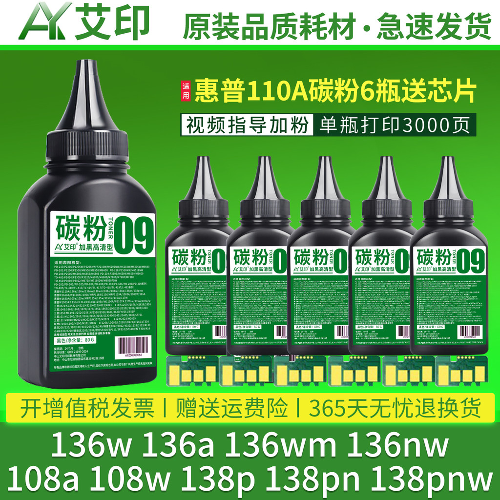 เหมาะสําหรับ HP 136w Toner 110A 108a/w 136wm 136nw 136a W1110A ตลับหมึก HP Laser MFP 138pnw เลเซอร์แ
