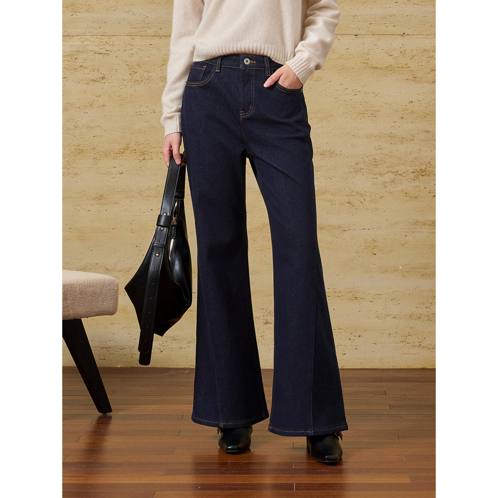 CLMX Lyocell Cotton Blend Fleece Twill Denim Fabric Retro Side Seam ส่งต่อกางเกงเดนิมผ้าฟลีซเล็กน้อย