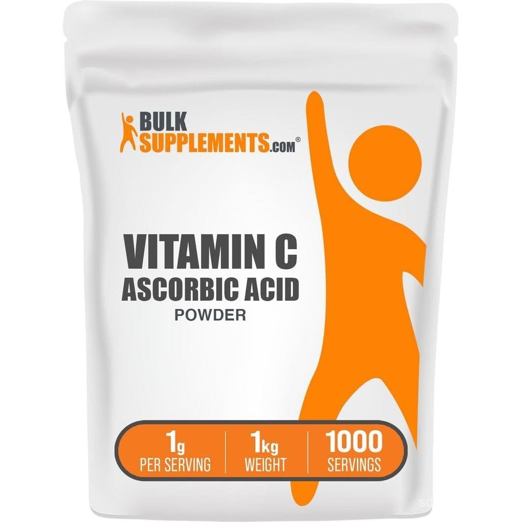 BulkSupplements.com Ascorbic Acid Powder - อาหารเสริมวิตามินซี สําหรับเสริมภูมิคุ้มกัน - Ascorbic Ac