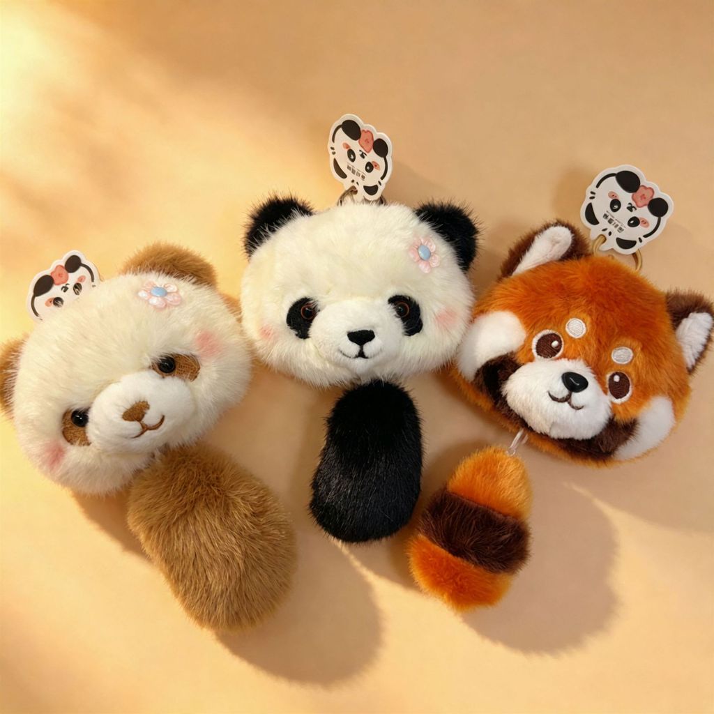 เฉิงตู Red Panda Tail Pull-out จี้ PANDA ดอกไม้ Qizai กลิ่นหอมเครื่องประดับตุ๊กตา Palm Treasure tt26