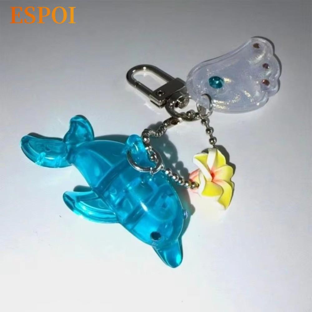 ESPOI เสน่ห์โลหะผสม, เครื่องประดับพวงกุญแจ Y2K พวงกุญแจปลาโลมา, จี้แหวนกุญแจโลหะผสมวินเทจ