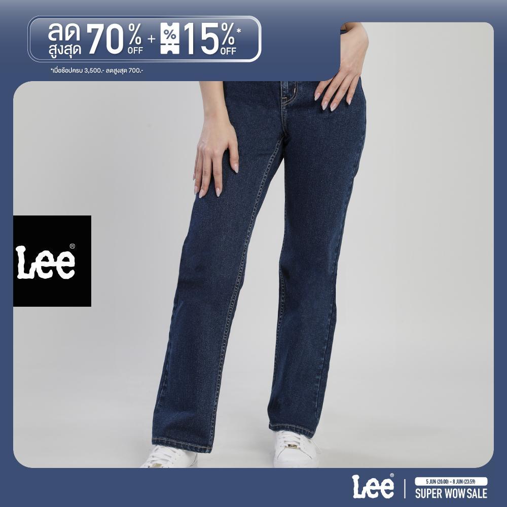 LEE กางเกงยีนส์ผู้หญิง เอวสูง ทรงตรง รุ่น LE F525WKARF19  สียีนส์เข้ม