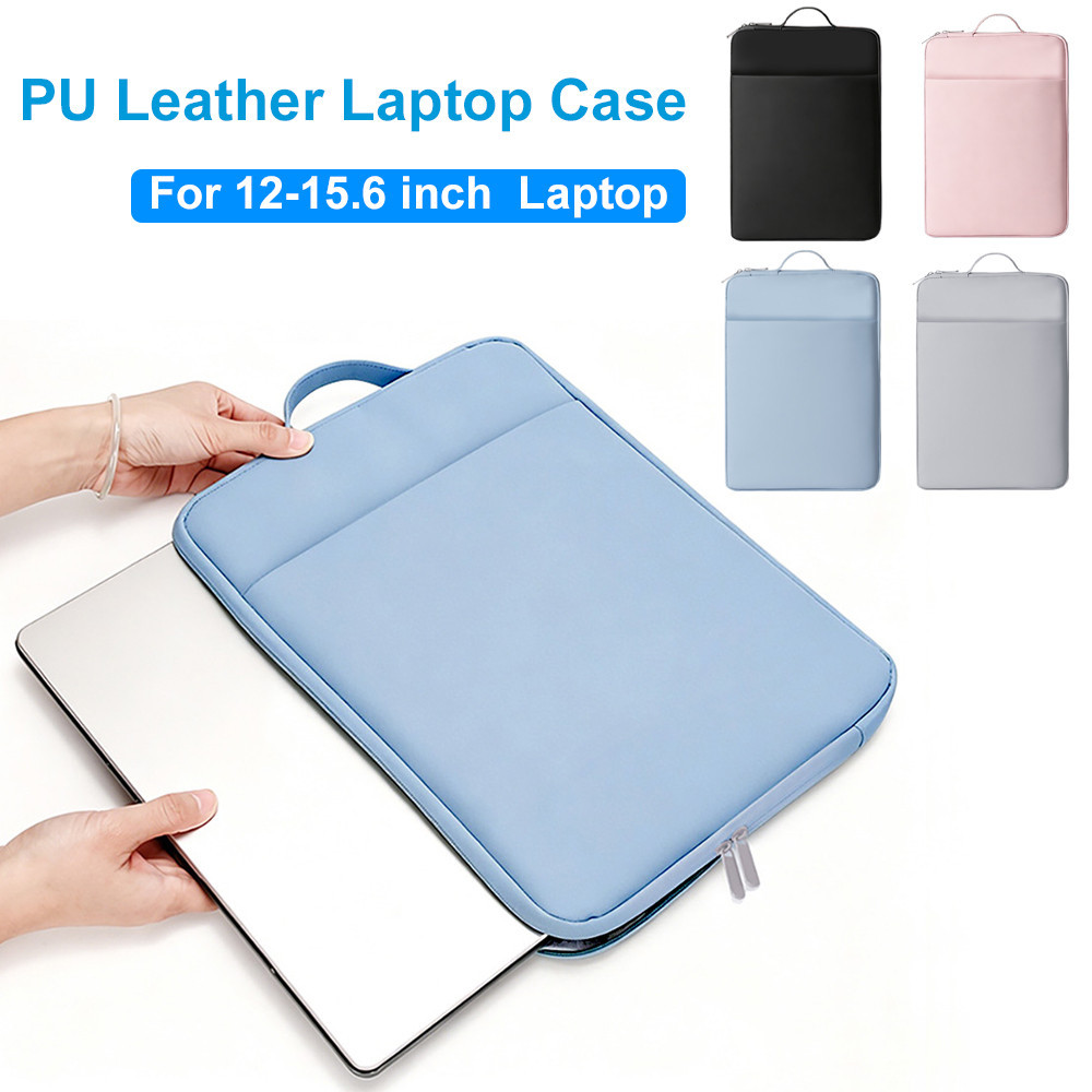 Summer กระเป๋าใส่แล็ปท็อปหนัง PU ขนาด 11-15.6 นิ้ว สำหรับ MacBook/Lenovo/HP/Acer/ASUS กันน้ำ พกพาสะดวก