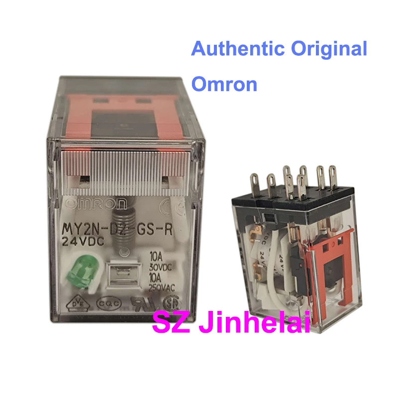 10 ชิ้น MY2N-CR-GS MY4N-CR-GS MY2N-D2-GS MY4N-D2-GS -R รีเลย์ไฟแท้ 24VDC 220/240VAC 110VAC