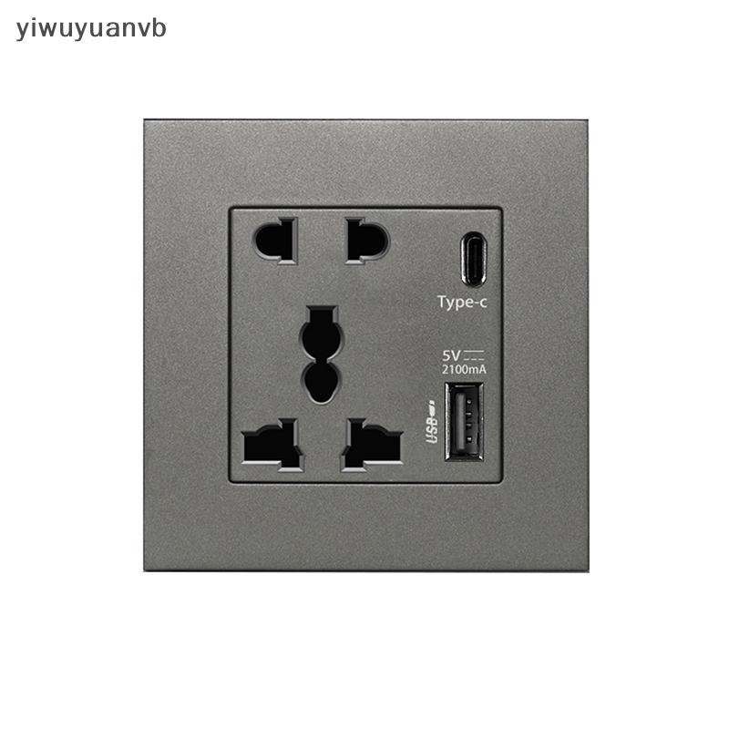 Yiwuyuanvb] แหล่งจ่ายไฟ 2100MA USB Soet แผงสากล 13A UK Wall Type C อินเทอร์เฟซใหม่