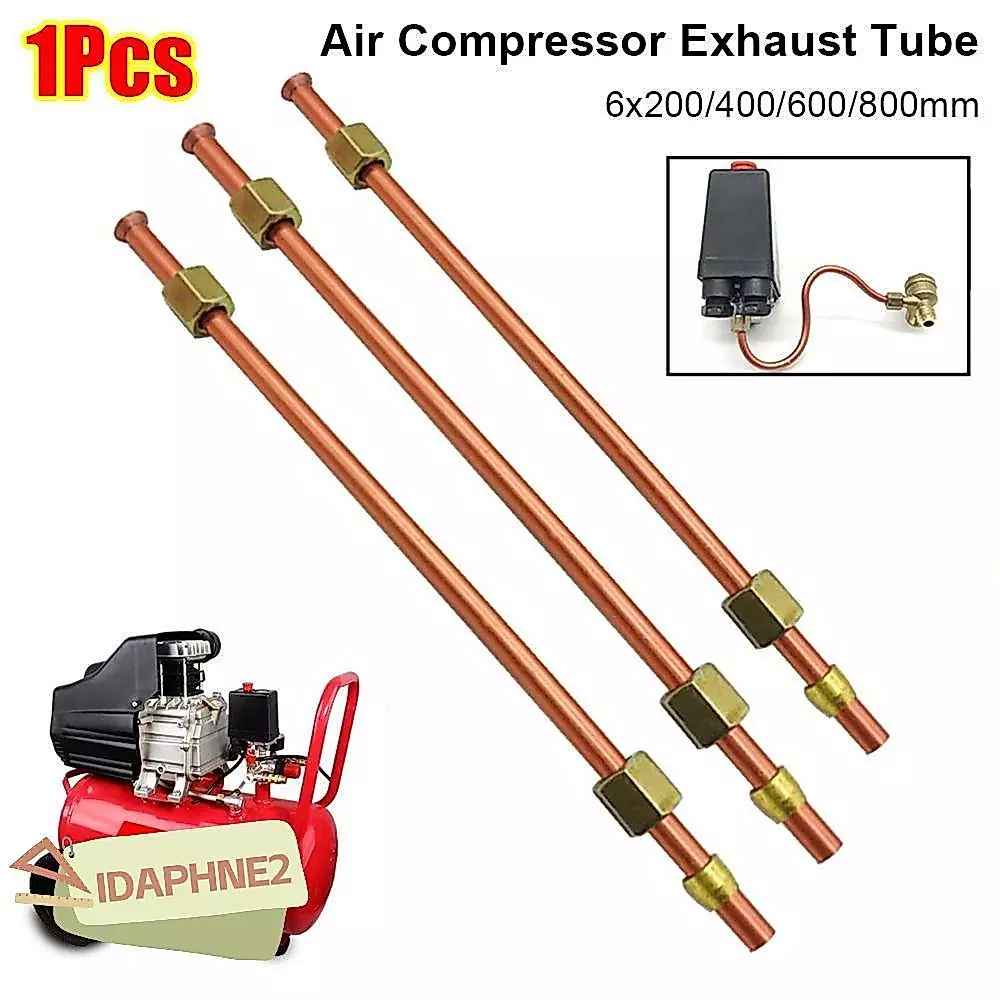 IDAPHNE2 1 ชิ้น Air Compressor Exhaust Tube, Bendable อลูมิเนียมทองแดง-plated ความดันบรรเทาวาล์วหลอด,ทนทาน 200/400/600/800 มิลลิเมตร Air Line ท่อฮาร์ดแวร์เครื่องมือ