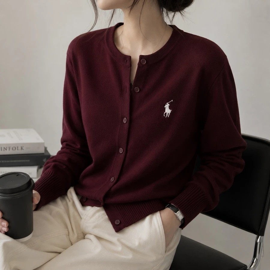 ORTWO - ZER CARDI ZAVIA EMBROIDERED HORSE MOTIF LASTING BUSUI ปุ่มผู้หญิง TOP LONG SLEEVE / CARDI LO