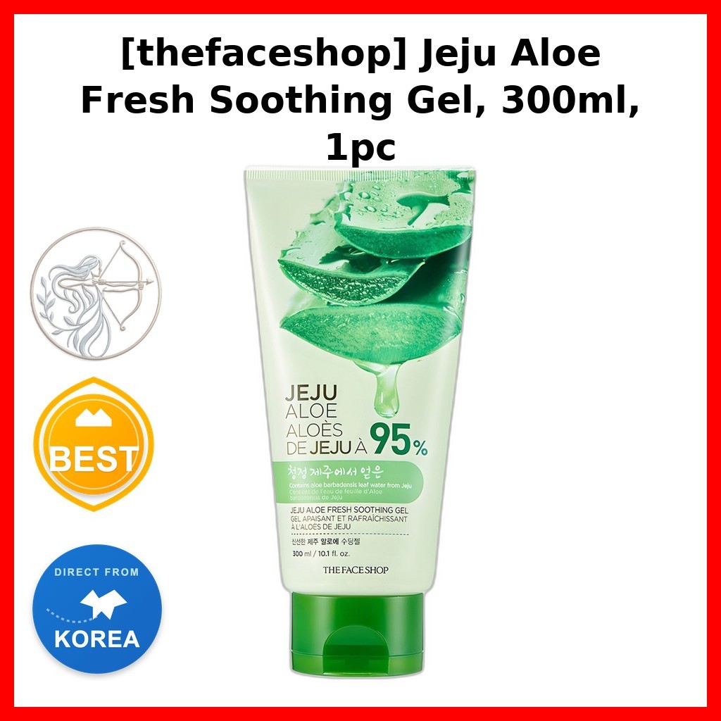 K-Beauty [thefaceshop] Jeju Aloe Fresh Soothing Gel, 300ml, 1pc / Korean Aloe Gel / Multi-use Moisturizer / ของแท้ 100% by BAXEL