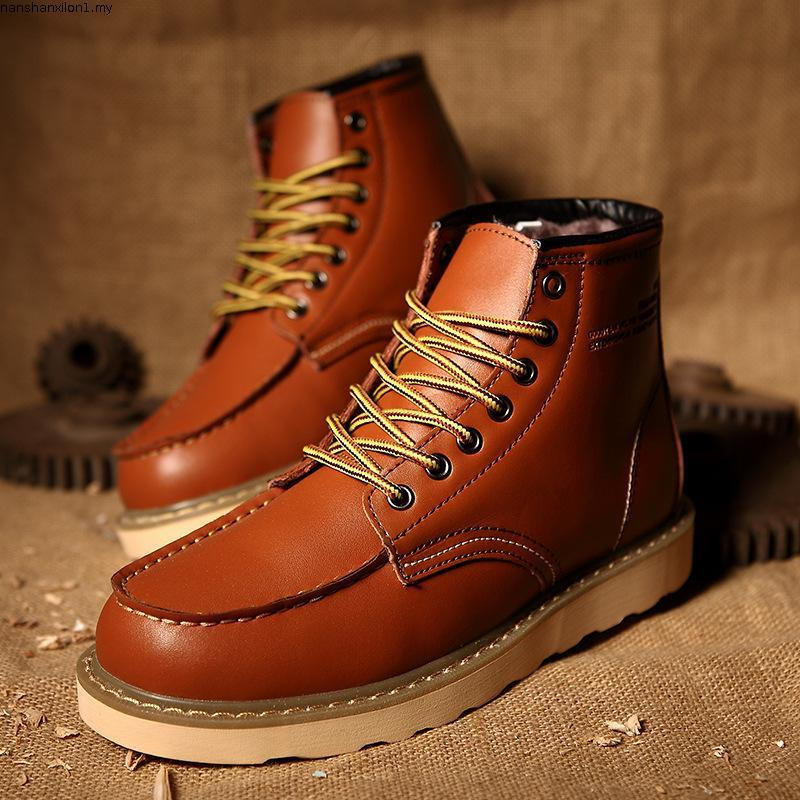 ทุกวัน cowhide Martin รองเท้ากลางแจ้งรองเท้า Martin รองเท้าผู้ชายข้อเท้าสบายรองเท้ารถจักรยานยนต์ HLQ