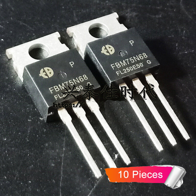 10pcs FBM75N68 TO220 FBM 75N68 FBM75N68P TO-220 N-channel 80A/68V MOSFET ทรานซิสเตอร์ IC ใหม่