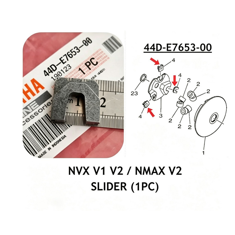 YAMAHA CVT PULLEY U CLIP SLIDER NVX155 V1/V2/V3 & NMAX 155 V1/V2/V3 & EGO LC ใหม่ 44D-E7653-00