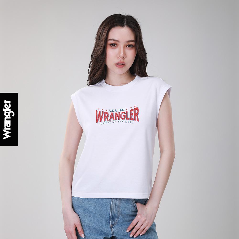 WRANGLER เสื้อยืดแขนกุดผู้ชาย รุ่น WR F425MTSLF18 สีขาว