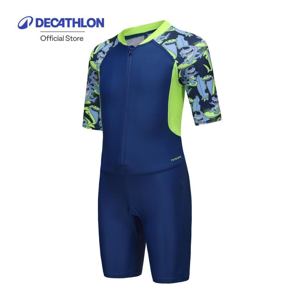 Decathlon Boy'S Wetsuit Shorty 100 Short Sleeve ชุดเว็ทสูทแขนสั้นสำหรับเด็กผู้ชายรุ่น Shorty 100 - Blue