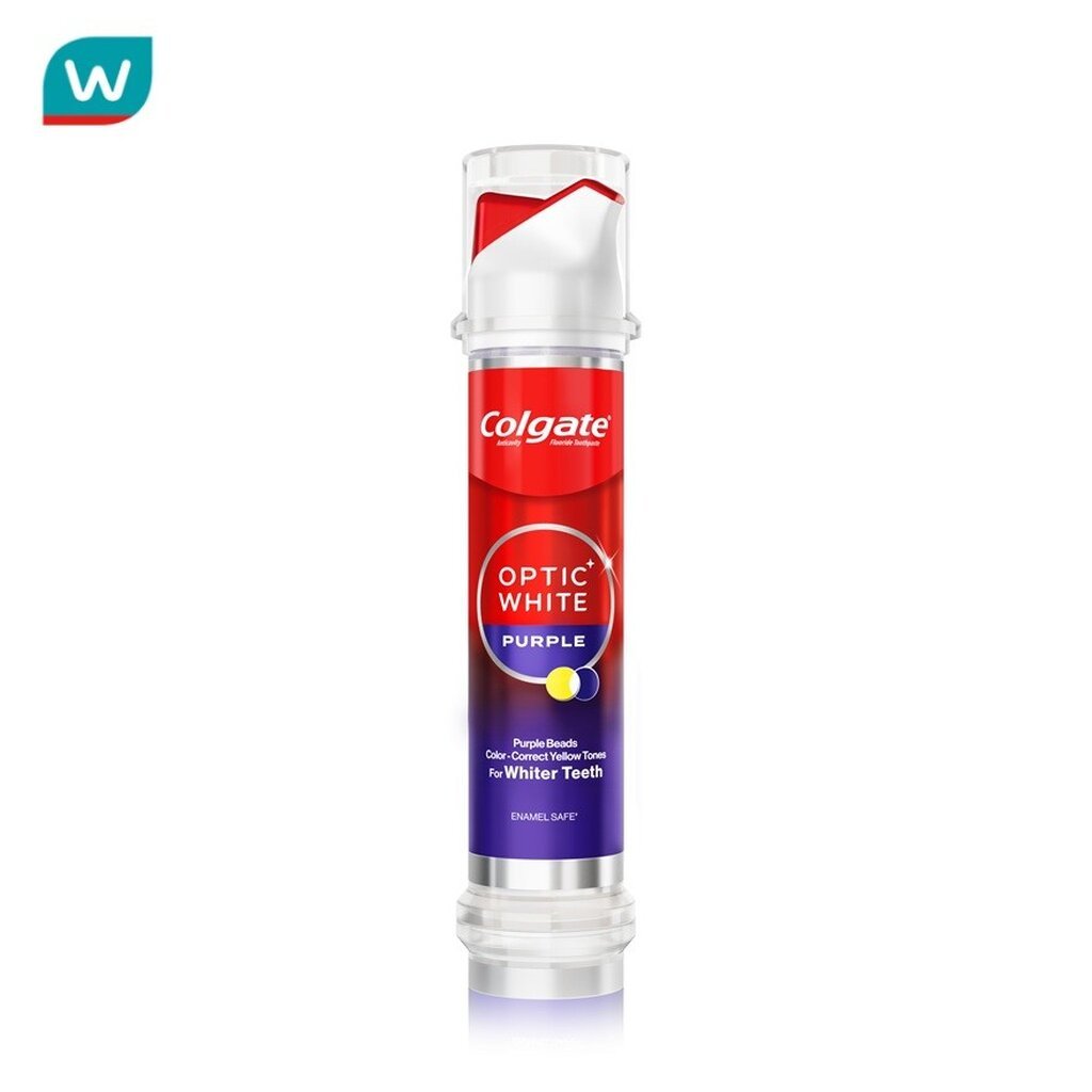 Colgate คอลเกต ยาสีฟัน อ๊อพติค ไวท์ เพอร์เพิล บีดส์ ปั้ม 130 กรัม