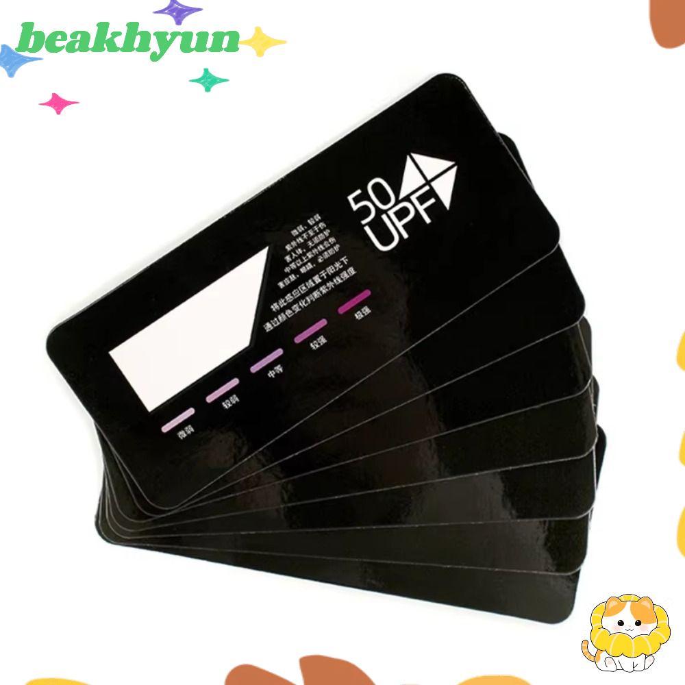 BYUN 10 ชิ้น UV Test Card, กระดาษแบบใช้ซ้ําได้ UPF50+ Test Card, แบบพกพาพรีเมี่ยม Professional การ์ดเปลี่ยนสี UVB Test Card กลางแจ้ง